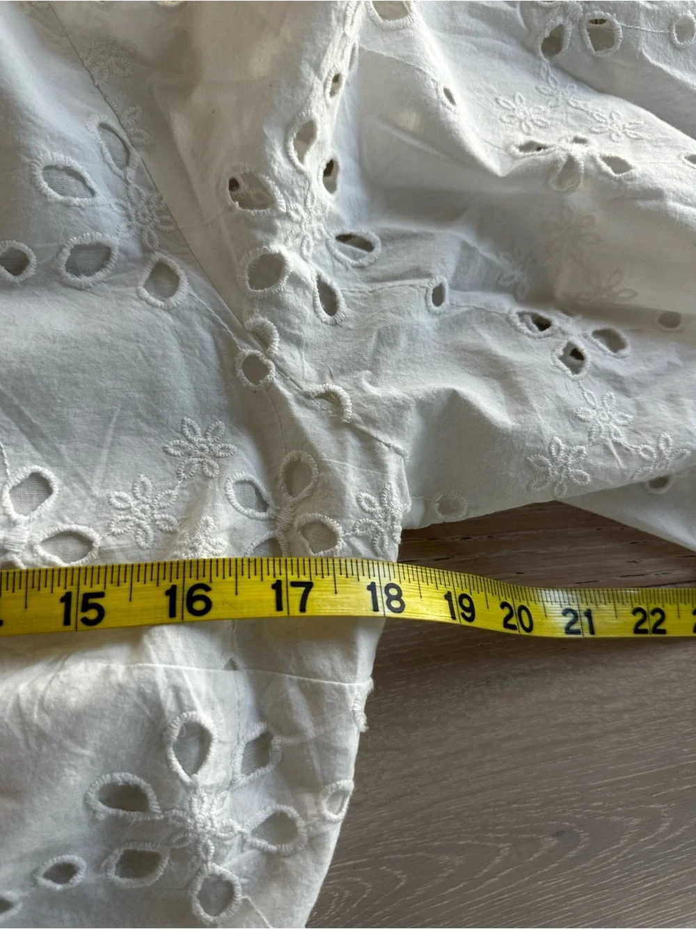 ZARA White Eyelet Ruffled Long Sleeve Blouse Size XL Cottagecore Boho